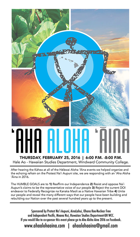 Aha Aloha Aina flyer